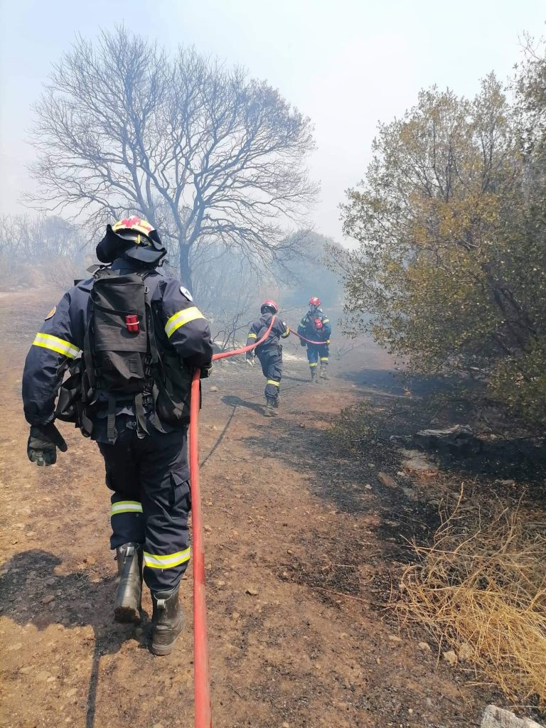 Οι εθελοντές πυροσβέστες της Πάτρας στις φωτιές της Βοιωτίας - ΦΩΤΟ