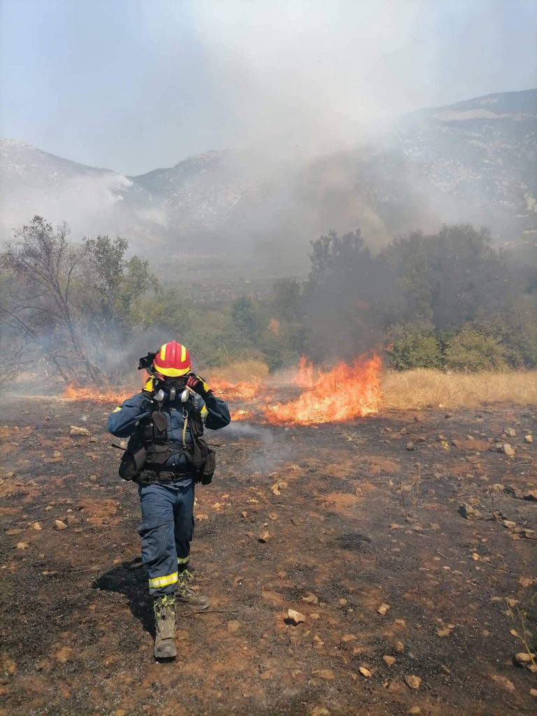 Οι εθελοντές πυροσβέστες της Πάτρας στις φωτιές της Βοιωτίας - ΦΩΤΟ