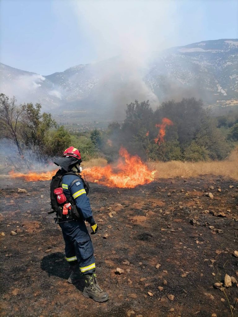 Οι εθελοντές πυροσβέστες της Πάτρας στις φωτιές της Βοιωτίας - ΦΩΤΟ