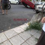 Πανικός στην οδό Κιλκίς στην Πάτρα – Όχημα έπεσε πάνω σε 3 Ι.Χ. και τούμπαρε