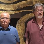 Συνάντηση του Πρύτανη του Πανεπιστημίου Πατρών Χ. Μπούρα με τον Β. Καλογηράτο, ιδρυτή του Ιδρύματος Ελληνικής Διασποράς