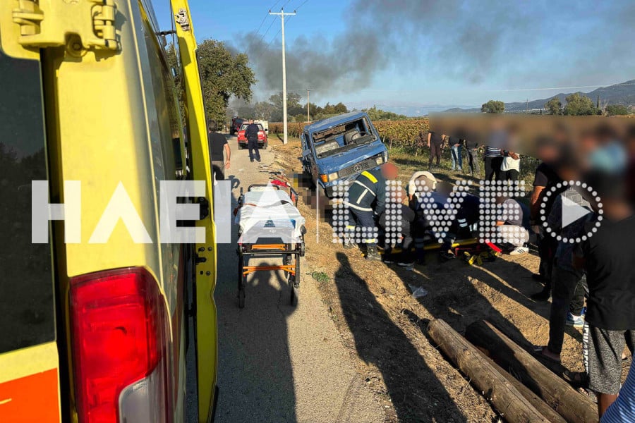 ΦΩΤΟ - MAKΕΛΕΙΟ ΣΕ ΤΡΟΧΑΙΟ ΜΕΤΑ ΑΠΟ ΦΩΤΙΑ ΣΤΟΝ ΑΠΙΔΕΩΝΑ ΑΧΑΪΑΣ: Τουλάχιστον 2 νεκροί, 7 τραυματίες