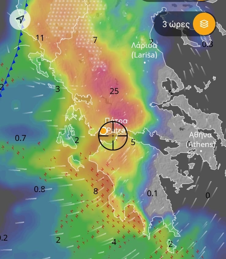 Καταιγίδες σήμερα στην Πάτρα και την Δυτική Ελλάδα - "Τρομάζει" ο χάρτης - ΑΝΑ ΩΡΑ Η ΠΡΟΒΛΕΨΗ