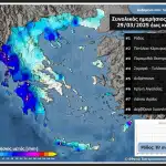 ΧΑΡΤΗΣ: Σε δύο περιοχές της Αχαϊας μεγάλα ύψη βροχόπτωσης