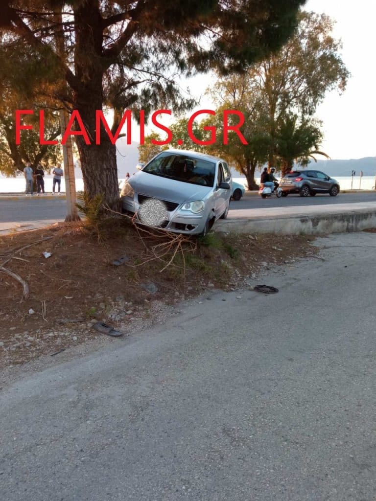 ΠΑΤΡΑ - ΦΩΤΟ: Τρελή πορεία ΙΧ σε Κανελλοπούλου - Ηρώων Πολυτεχνείου! "Καρφώθηκε" σε δένδρο! Υπήρχαν περιπατητές κοντά