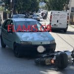 ΠΑΤΡΑ - ΦΩΤΟ: ΙΧ συγκρούστηκε με μηχανάκι στην Αγυιά