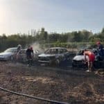 Αχαΐα: Στις φλόγες τέσσερα Ι.Χ. σε δημοτικό πάρκινγκ - ΔΕΙΤΕ ΦΩΤΟ
