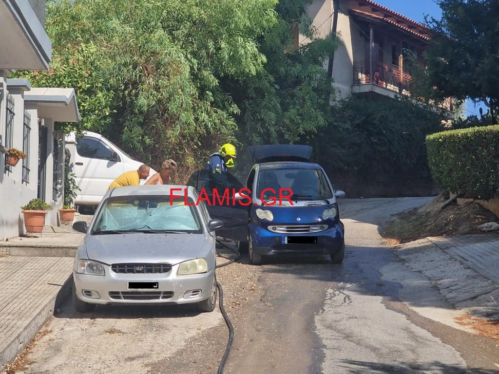 Συναγερμός στην Αρόη - Έπιασε φωτιά ΙΧ - Σε σοκ η οδηγός
