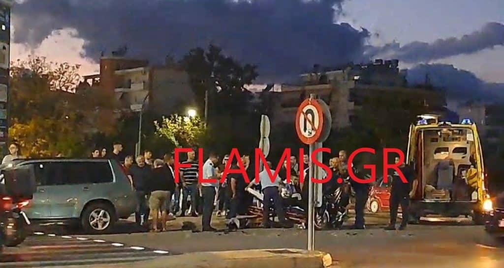 Νέο σοκαριστικό τροχαίο στην οδό Αμερικής - ΙΧ με δίκυκλο - φωτό