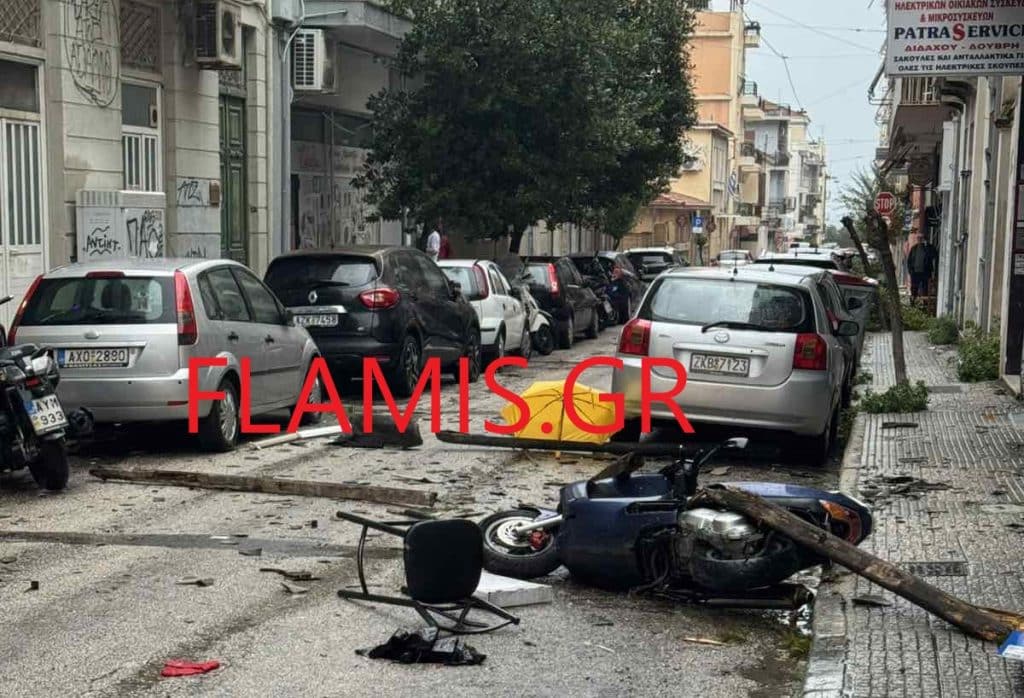 Ανεμοστρόβιλος χτύπησε το κέντρο της Πάτρας - Επεσαν δένδρα σε αυτοκίνητα - Εσπασαν τζαμαρίες
