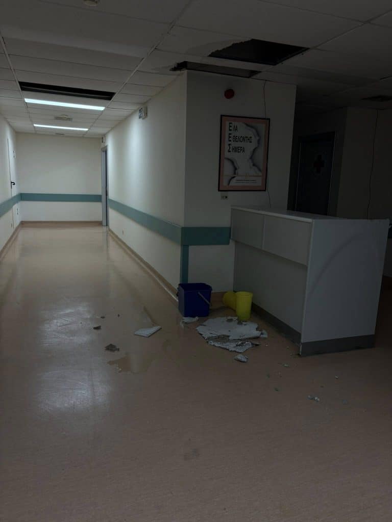 Δυτ. Ελλάδα: Πτώση ψευδοροφής στο Νοσοκομείο