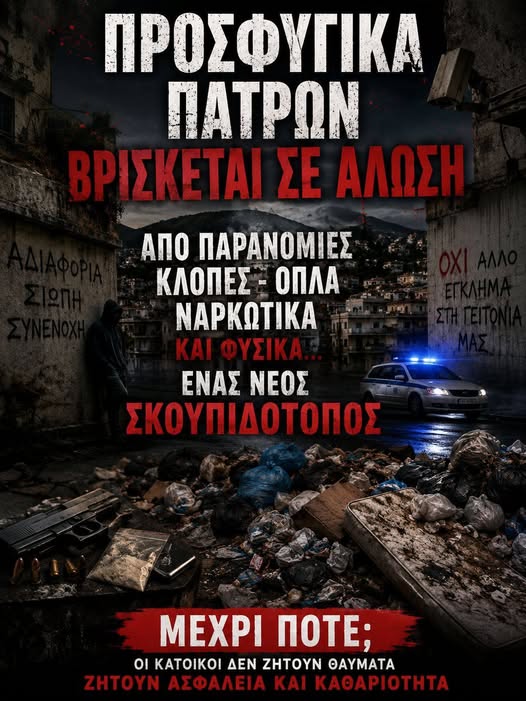 Κραυγή αγανάκτησης από κατοίκους: Τα Προσφυγικά της Πάτρας βρίσκονται σε "άλωση"