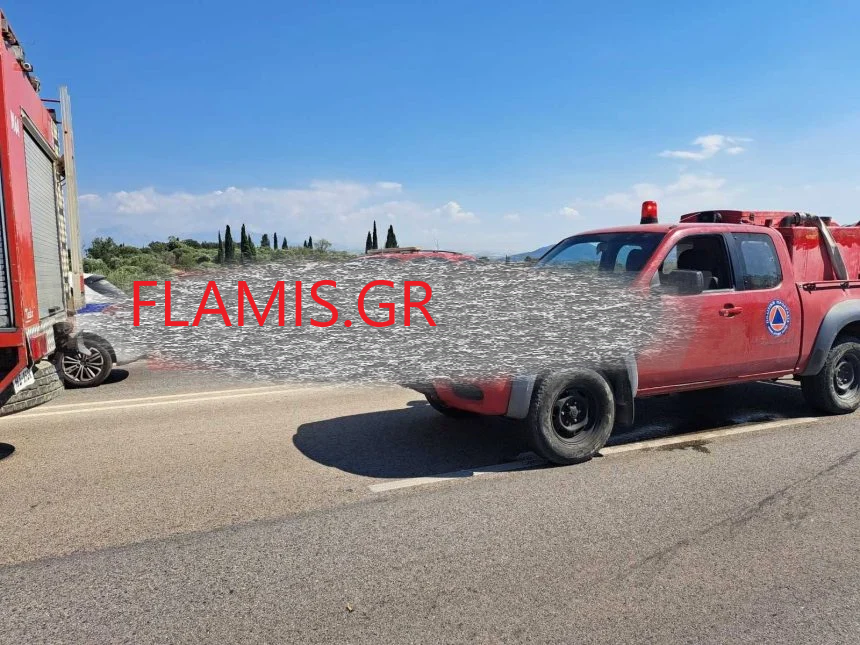 Σοβαρό τροχαίο στην Κάτω Αχαϊα - Επιασε φωτιά το ένα όχημα! Ενα άτομο χωρίς αισθήσεις