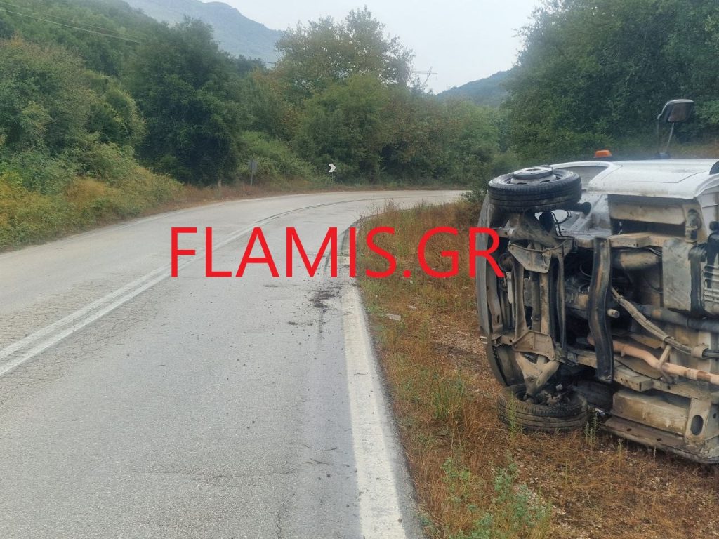 Αχαϊα: Οχημα έκανε 180 μοίρες στροφή, σύρθηκε και αναποδογύρισε - φωτο